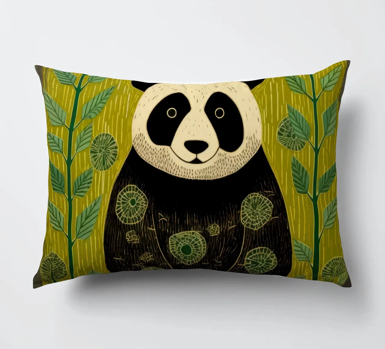 Panda verde 4 cuscino da Minimal Animal Art