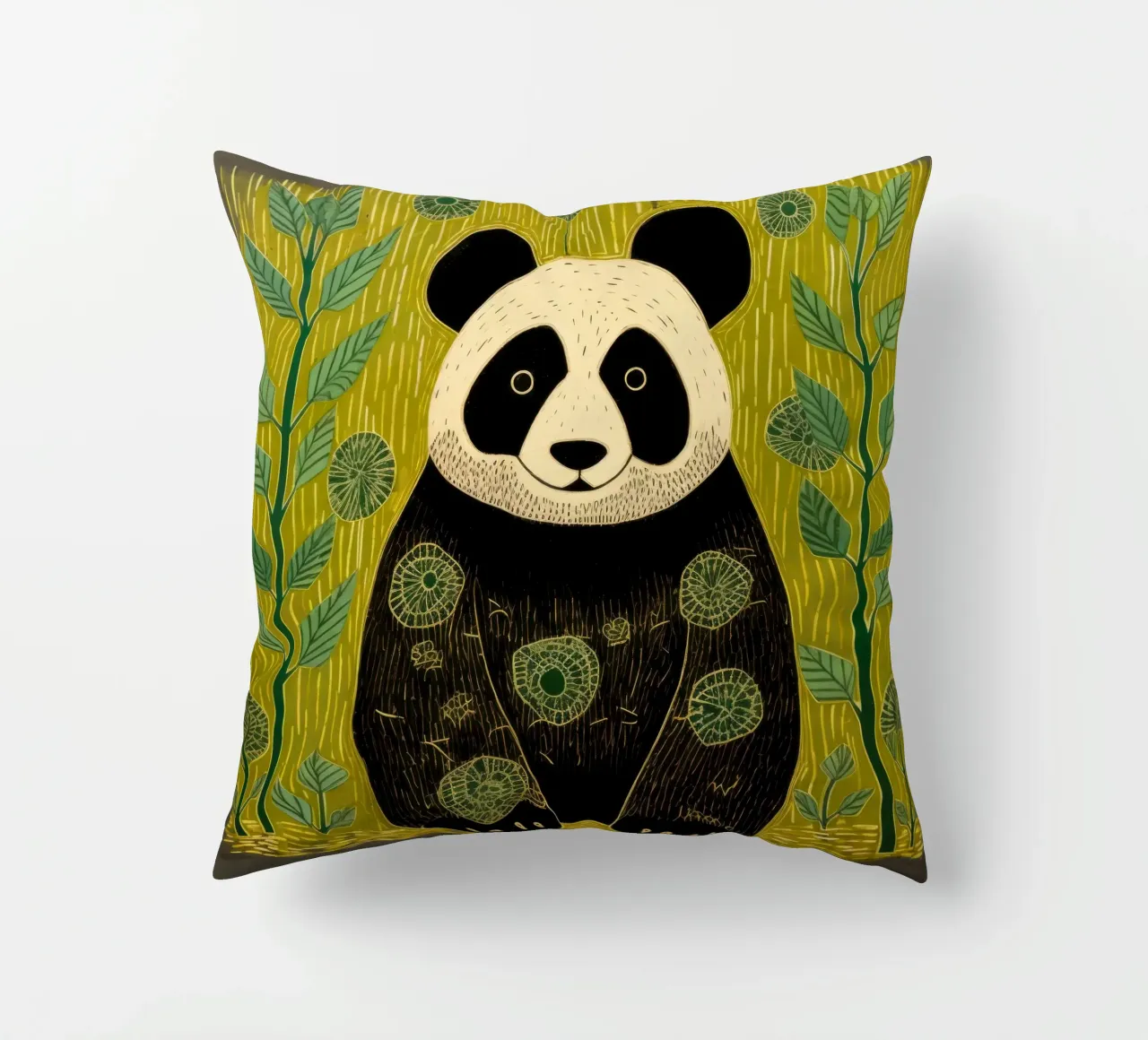 Panda verde 4 cuscino da Minimal Animal Art