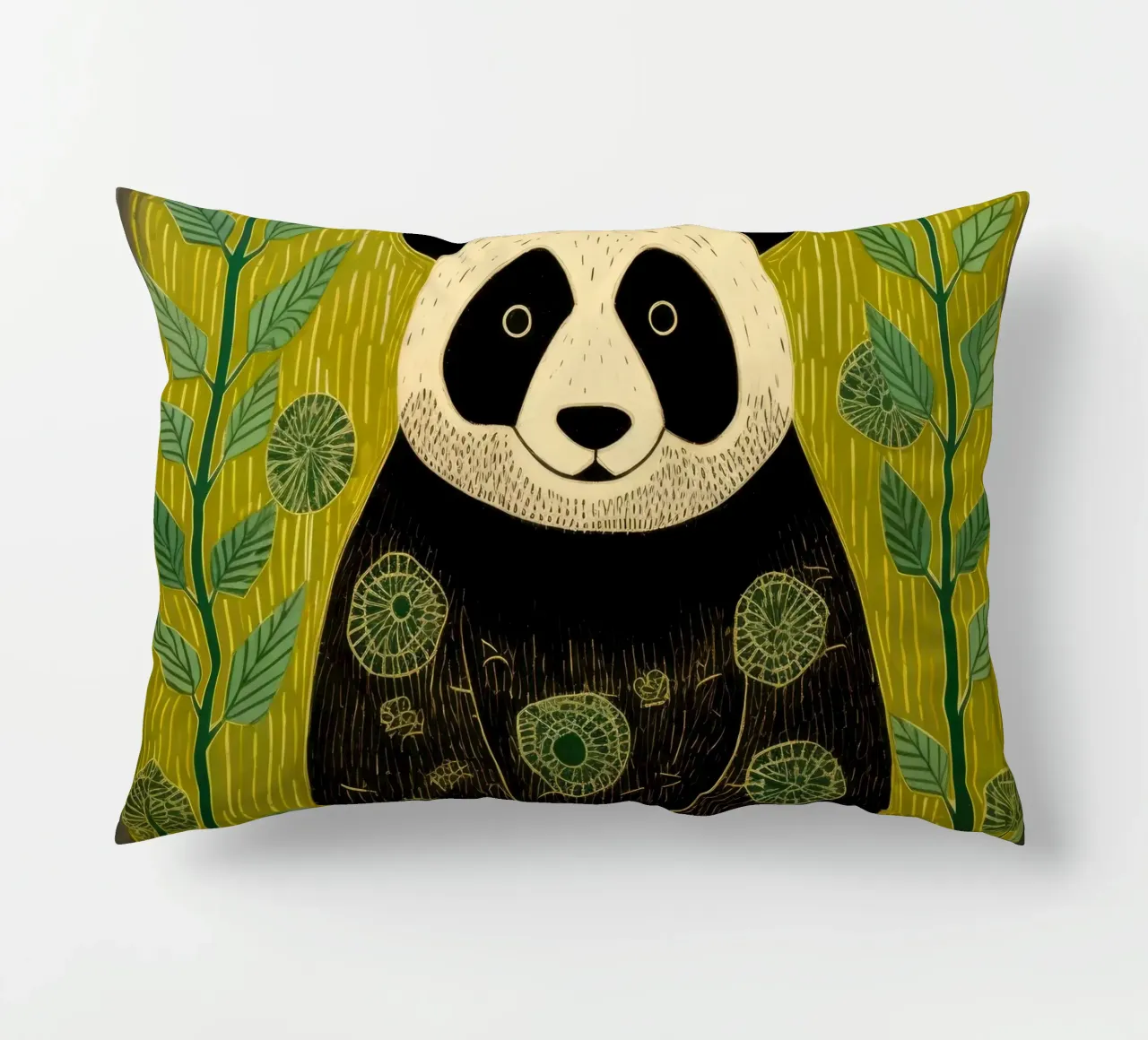 Panda verde 4 cuscino da Minimal Animal Art