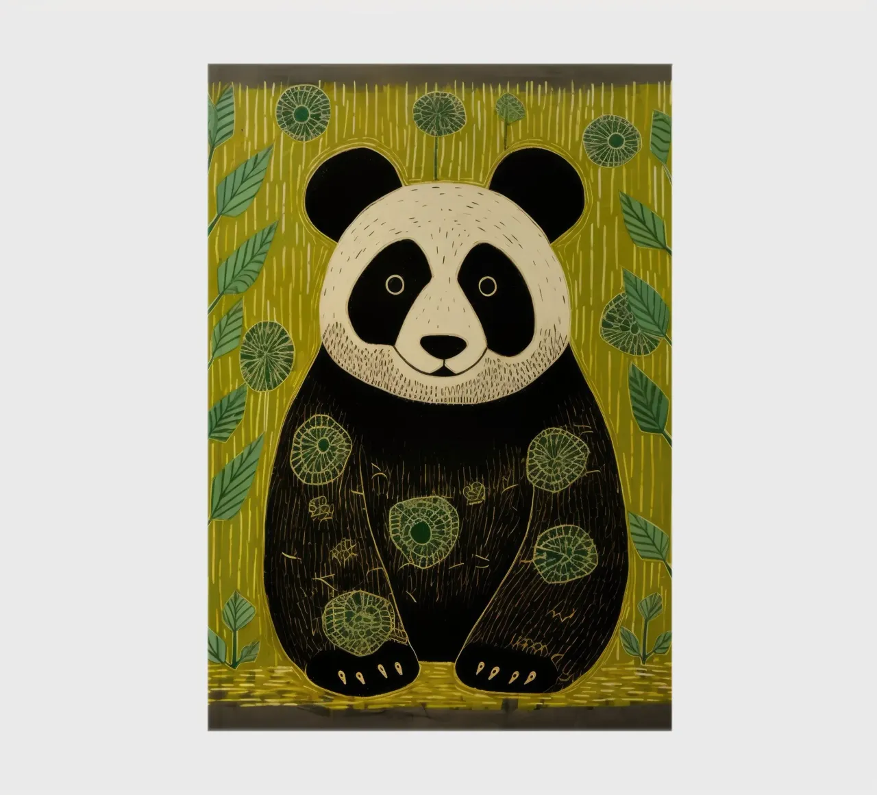 Green Panda 4 notebook by Minimal Animal Art