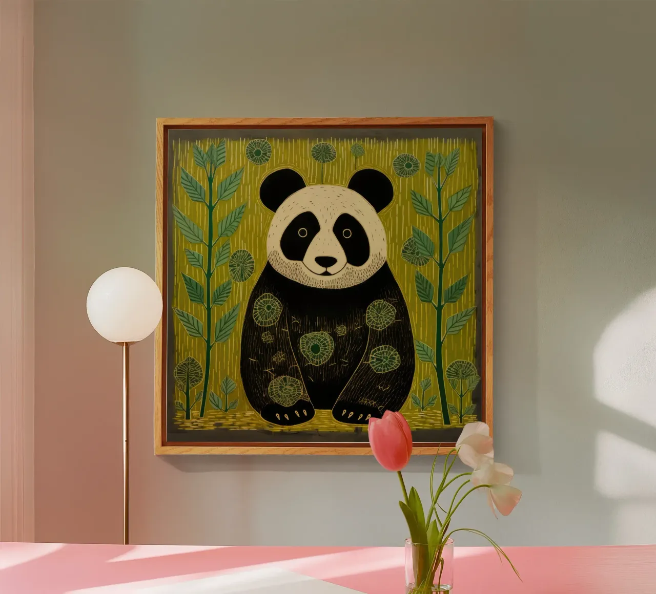 Panda verde plexiglass da Minimal Animal Art