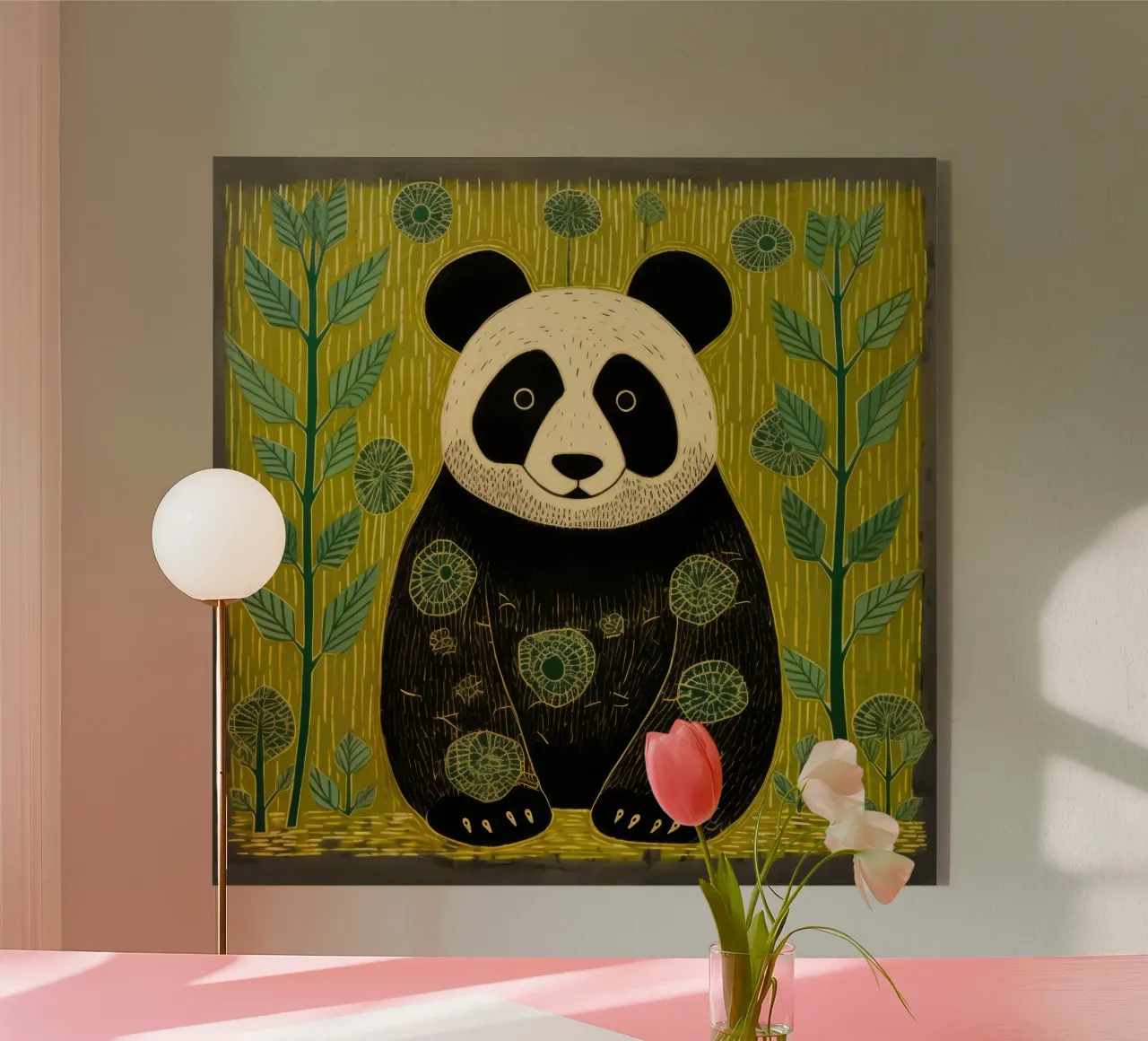 Panda verde plexiglass da Minimal Animal Art