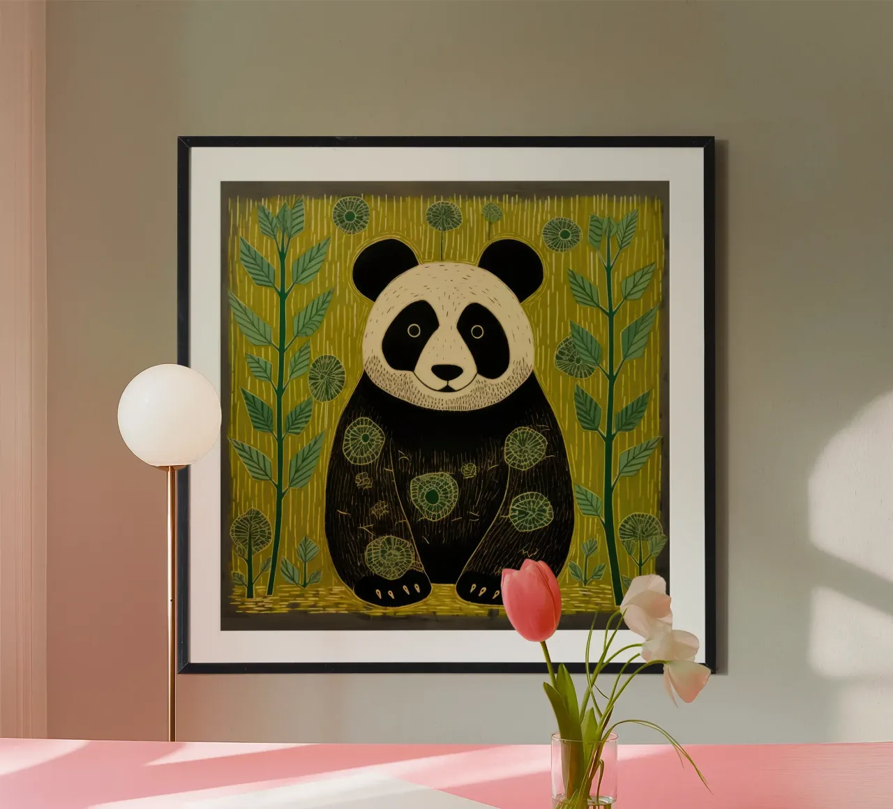 Panda verde poster da Minimal Animal Art