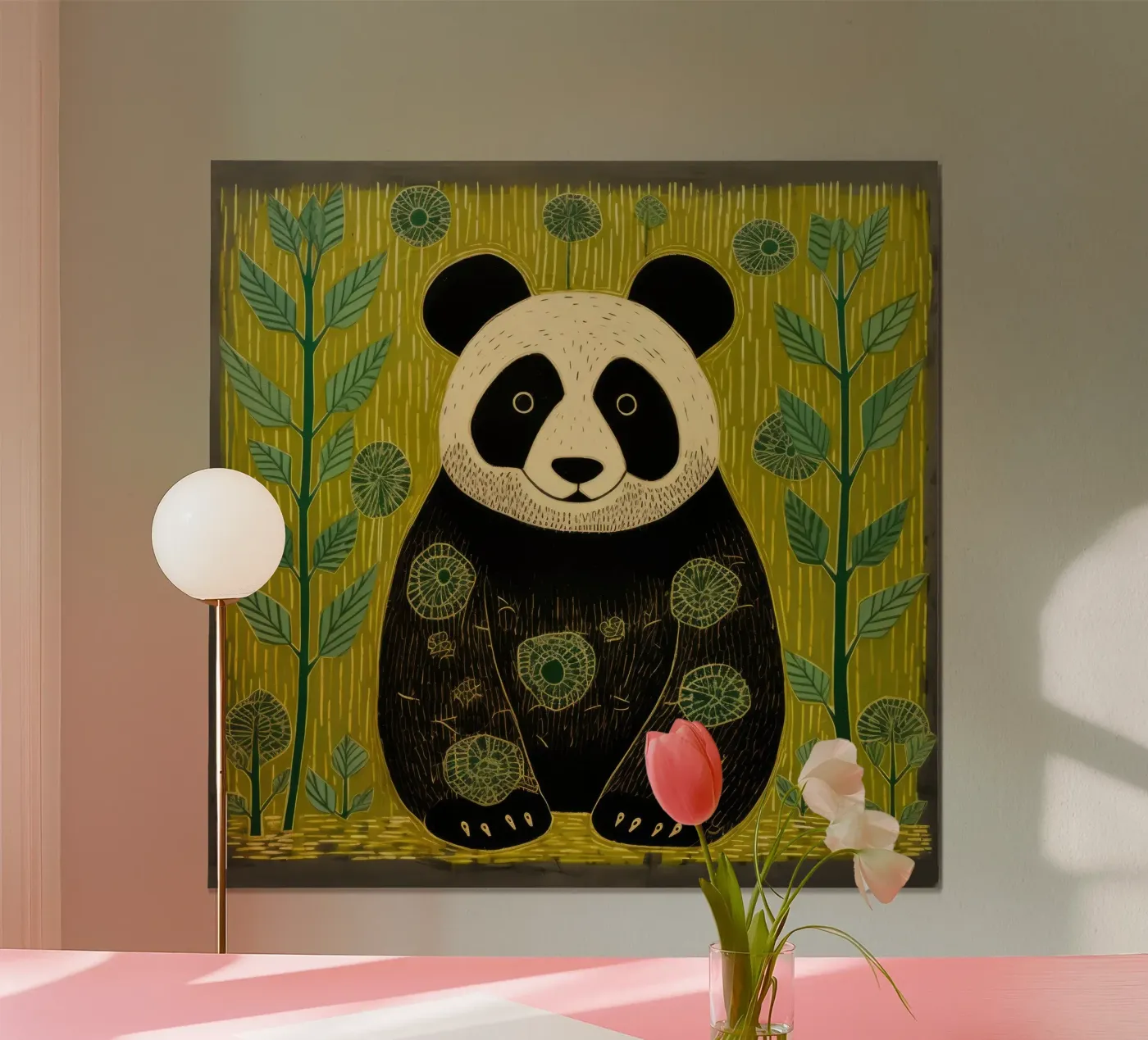 Green Panda poster da Minimal Animal Art