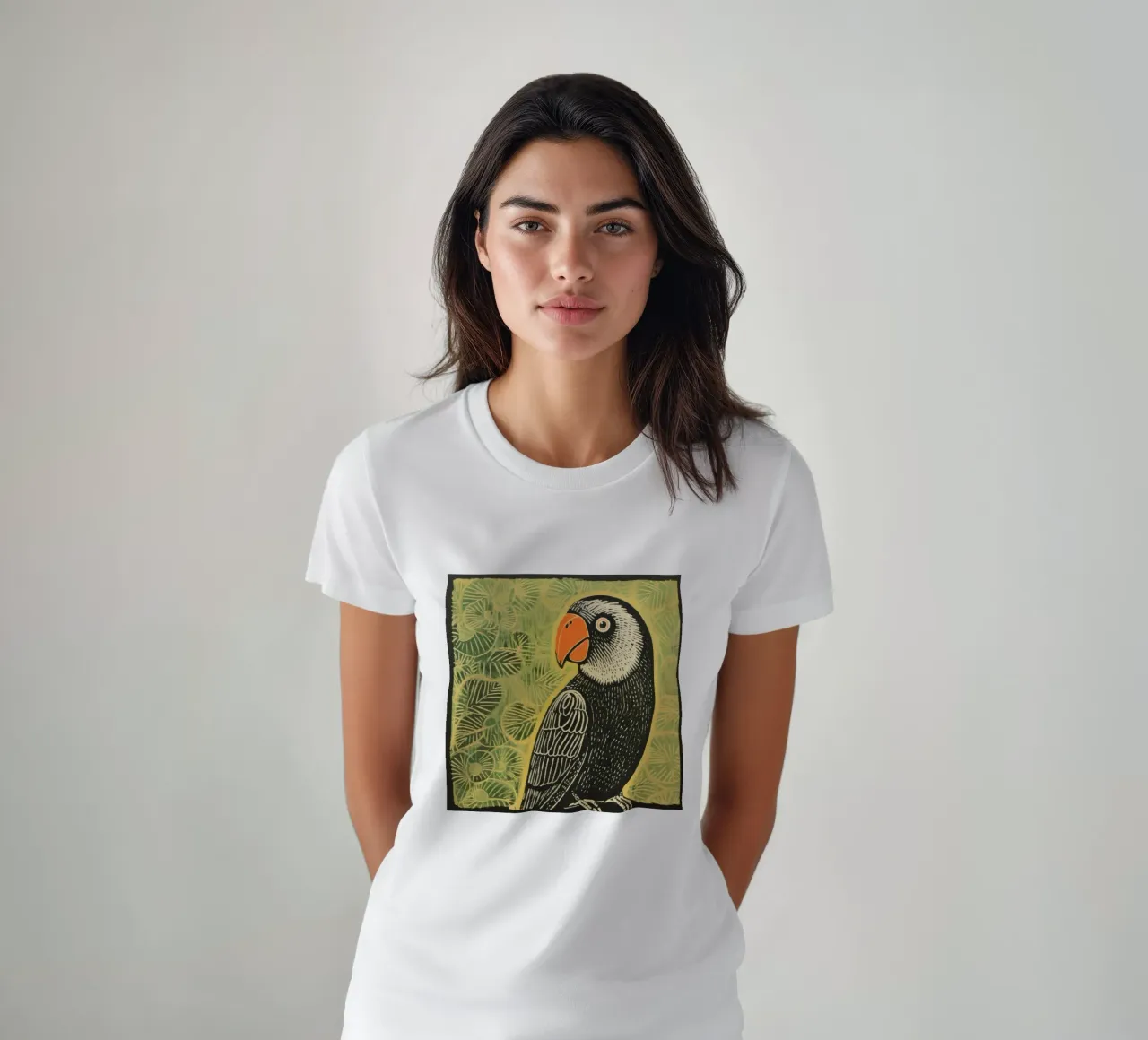 Pappagallo verde 1 t-shirt da Minimal Animal Art