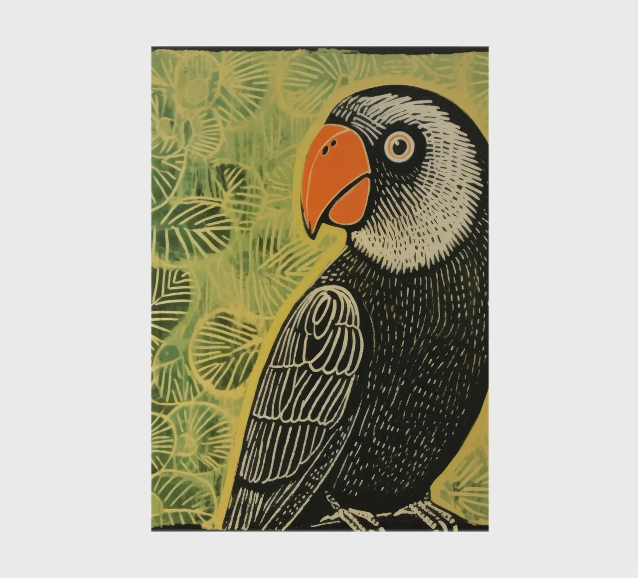 Green Parrot 1 notebook by Minimal Animal Art