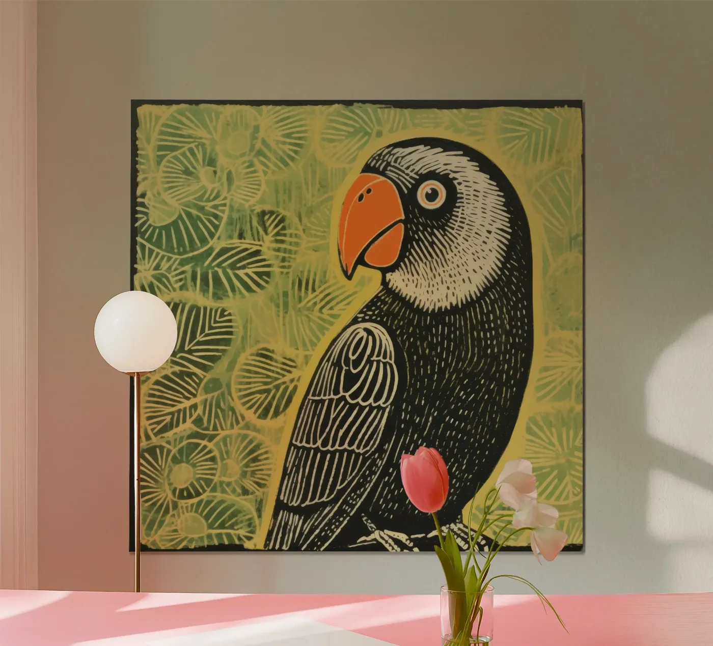 Pappagallo verde poster da Minimal Animal Art