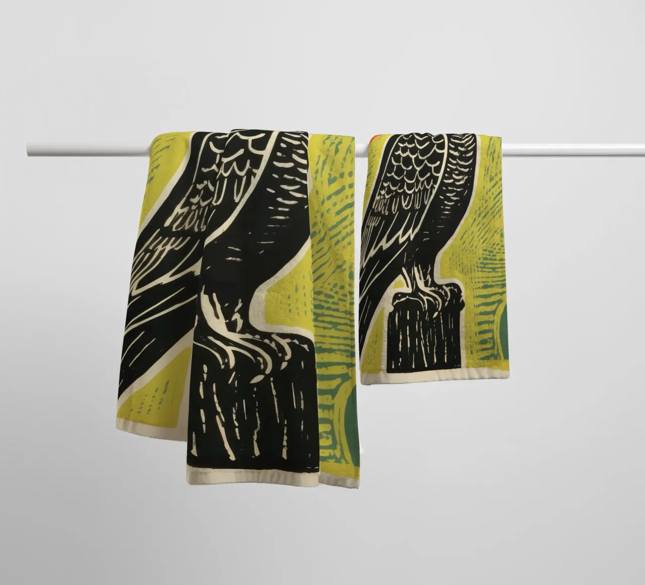 Pappagallo verde 2 asciugamano da bagno da Minimal Animal Art