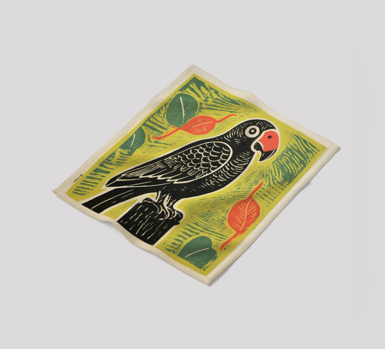 Pappagallo verde 2 coperta in pile da Minimal Animal Art