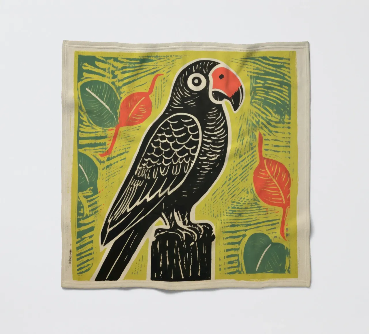 Pappagallo verde 2 coperta in pile da Minimal Animal Art