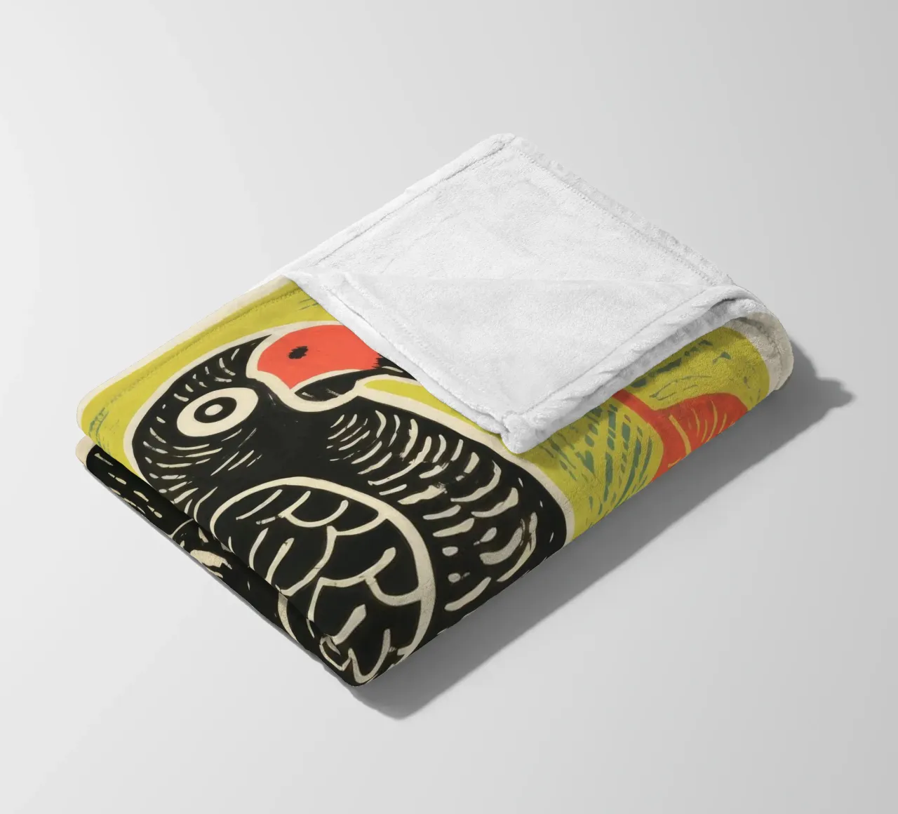 Pappagallo verde 2 coperta in pile da Minimal Animal Art