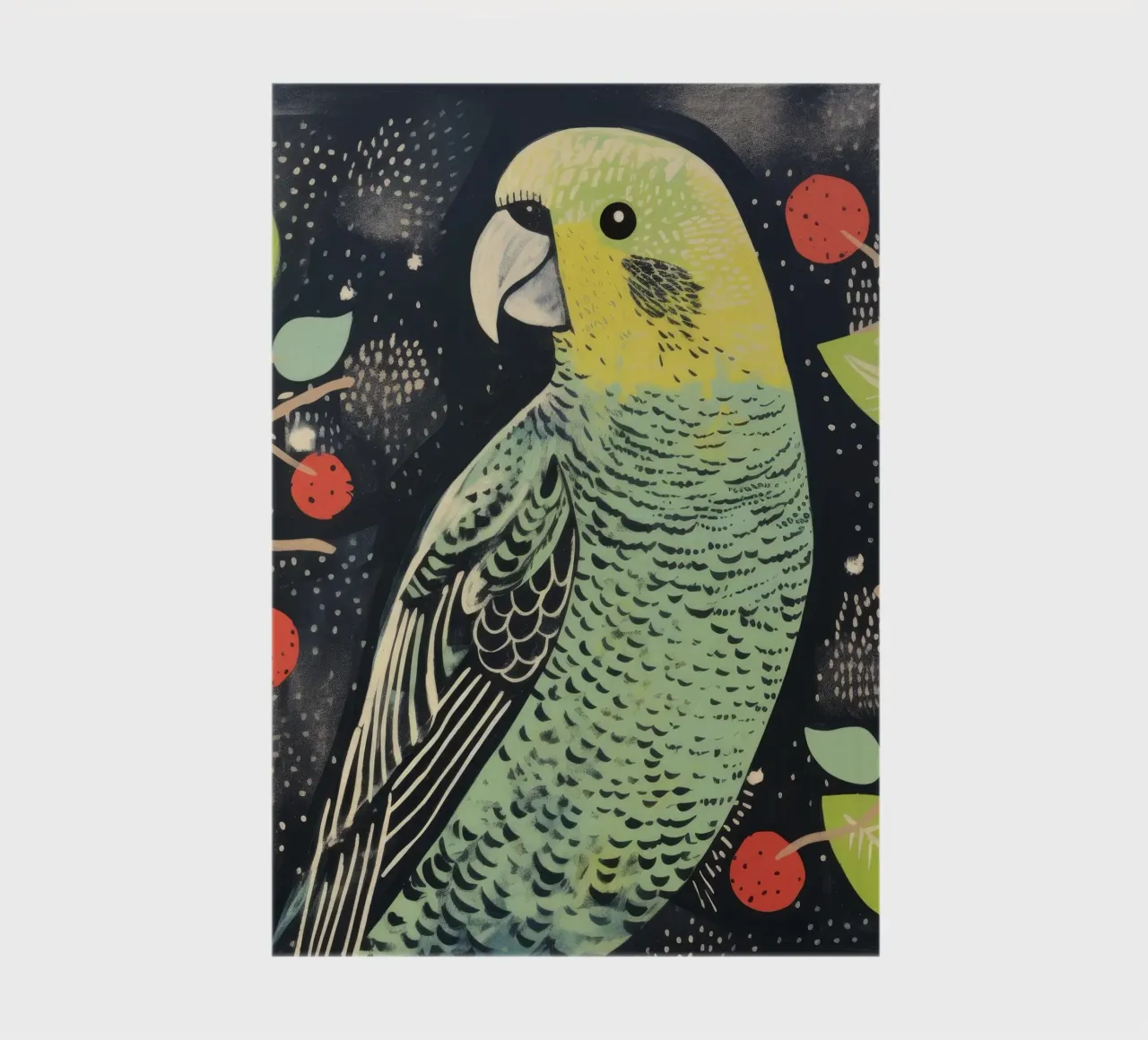 Green Parrot 3 notebook by Minimal Animal Art
