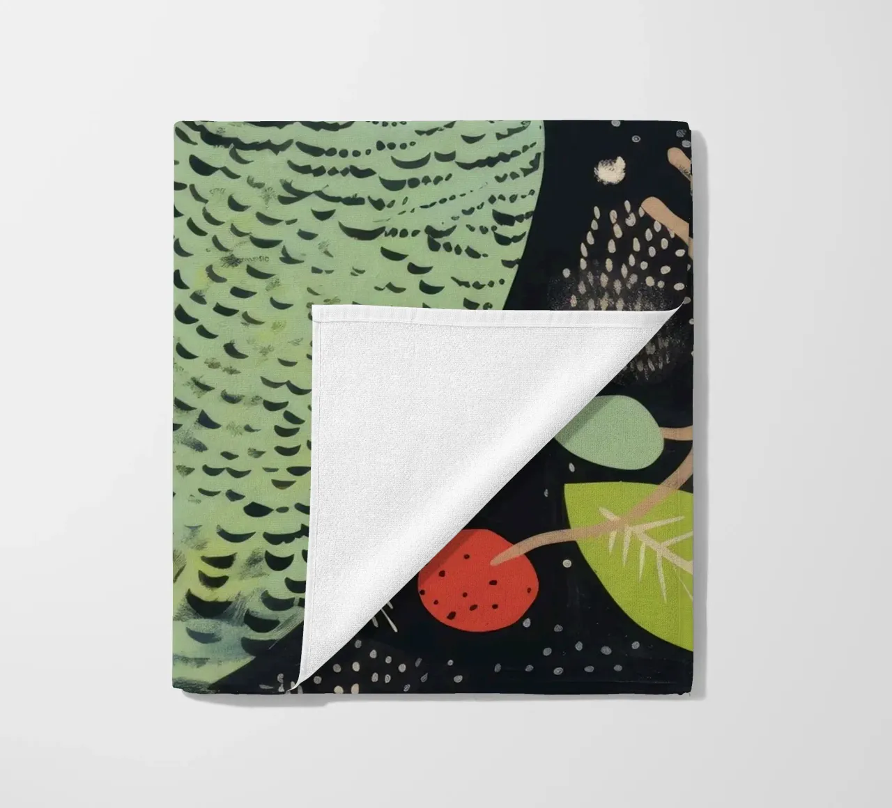 Pappagallo verde 3 telo mare da Minimal Animal Art