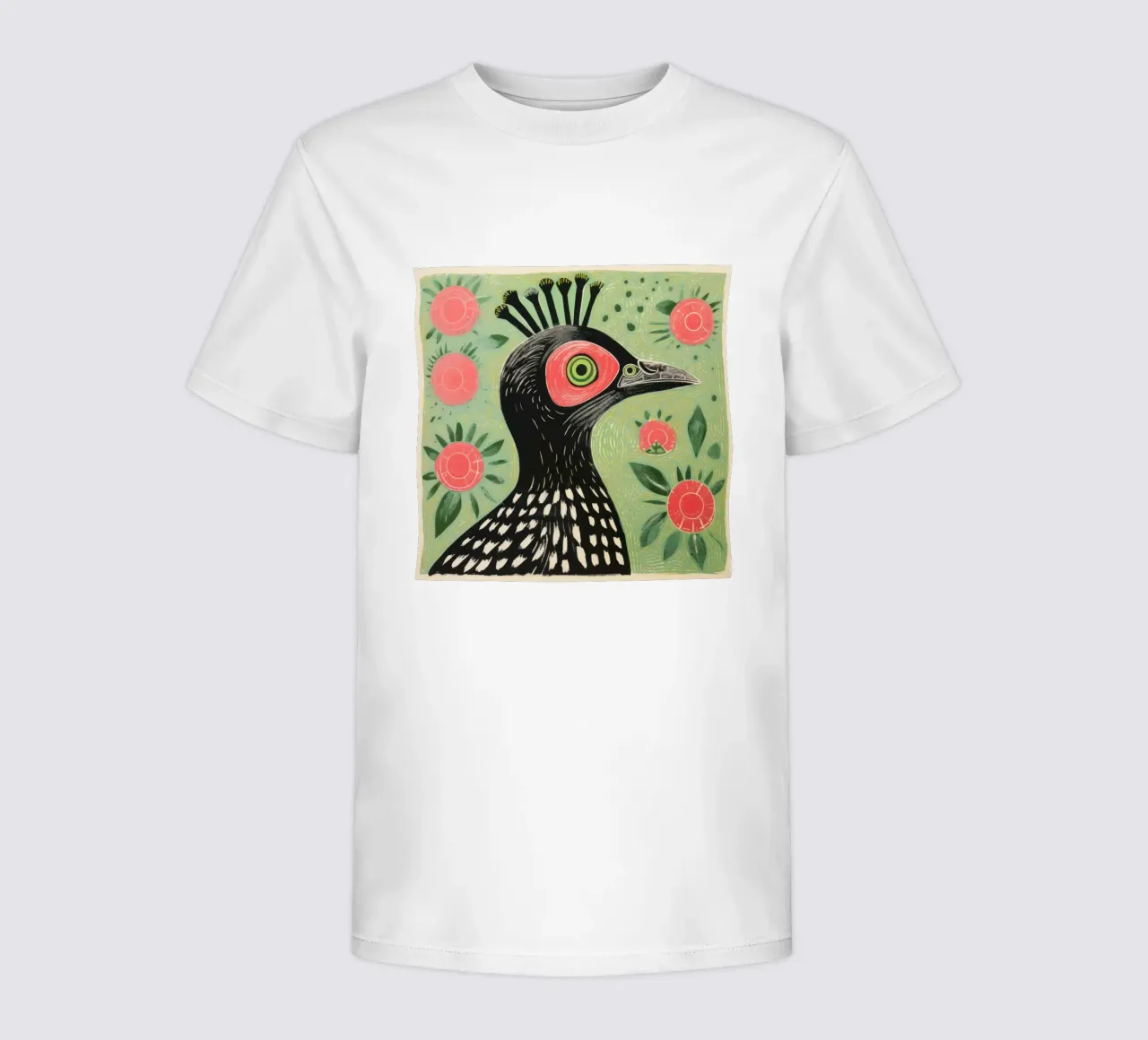 Pappagallo verde t-shirt bambini da Minimal Animal Art