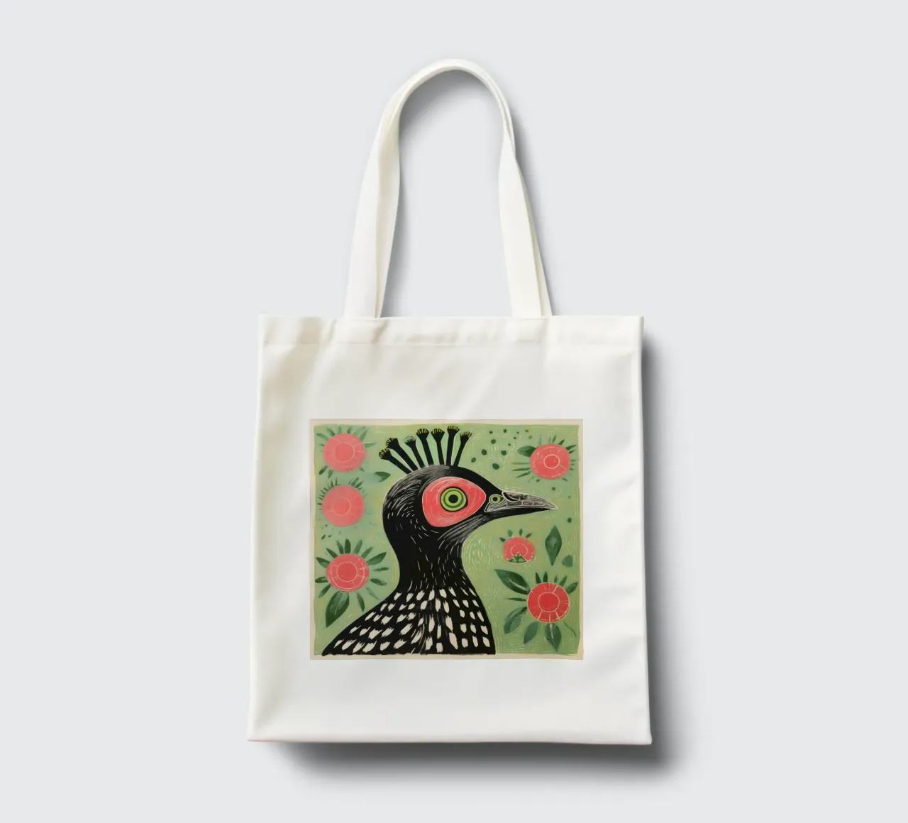 Pappagallo verde 4 borsa in juta da Minimal Animal Art