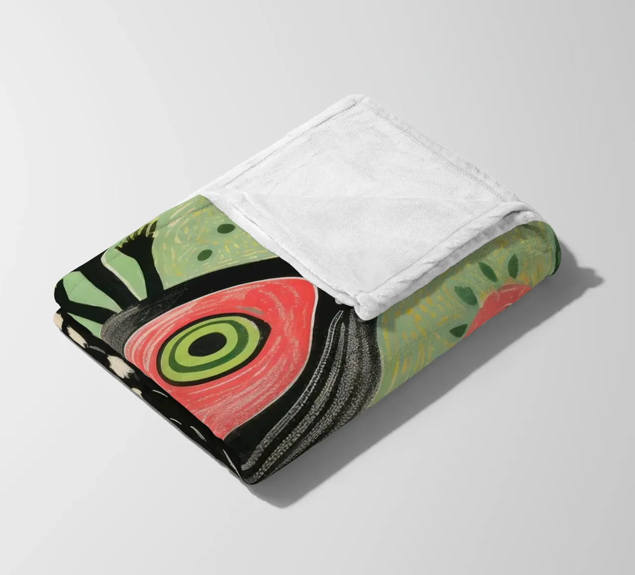 Pappagallo verde 4 coperta in pile da Minimal Animal Art