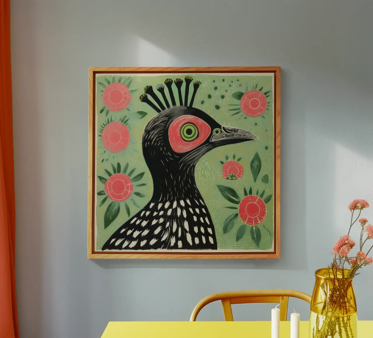 Pappagallo verde plexiglass da Minimal Animal Art