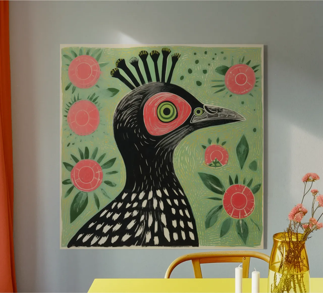Pappagallo verde 4 plexiglass da Minimal Animal Art