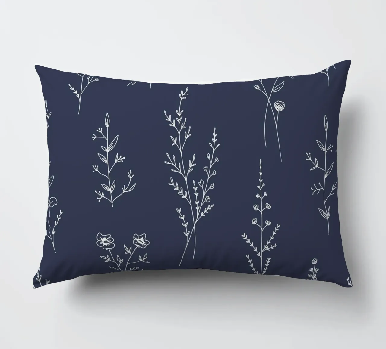 Blue New Wildflowers Pattern cuscino da anisillustration