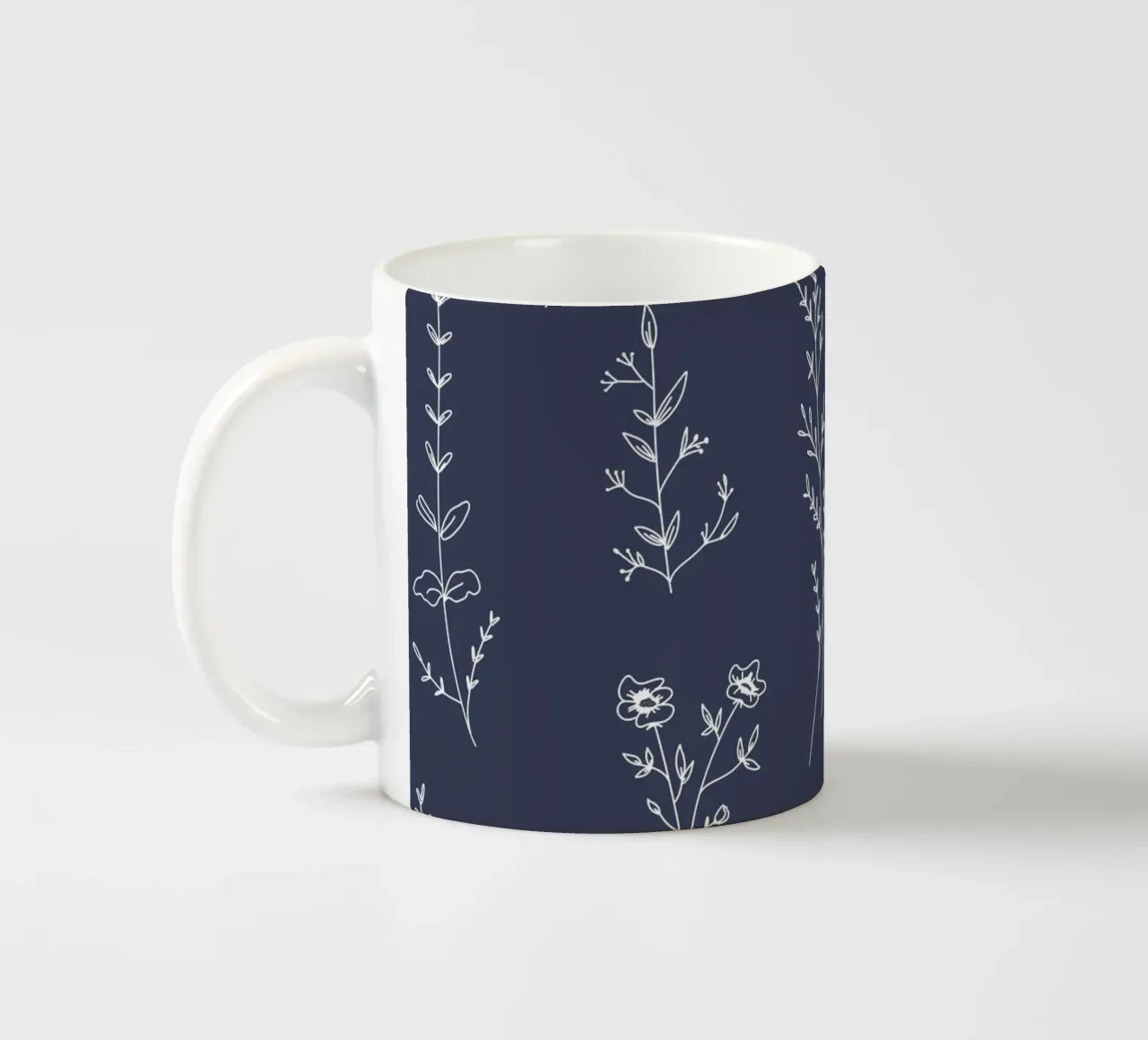 Blue New Wildflowers Pattern tazza in ceramica da anisillustration