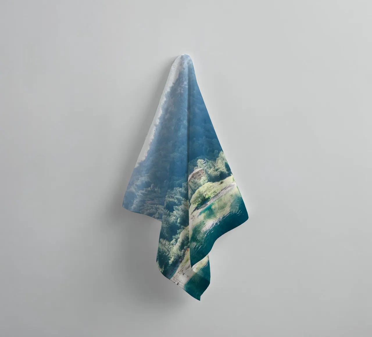 Tranquil Lakeside Lodge towel by FujiSwiss