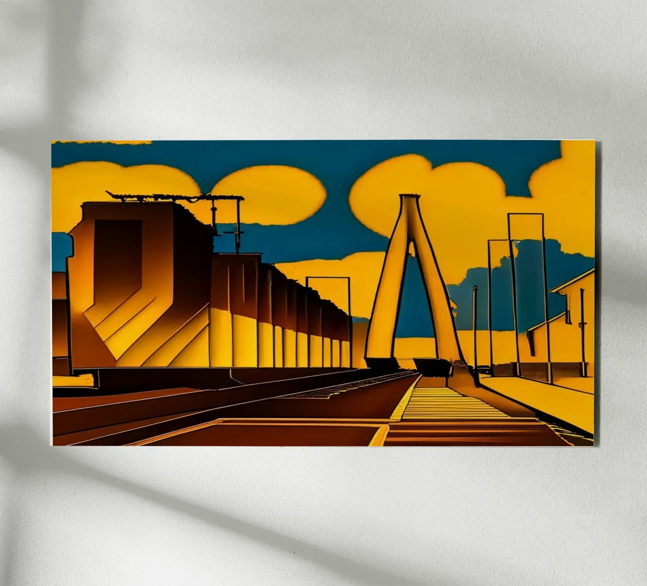 Tram sul ponte_1 alluminio dibond da Abstract Art by LK