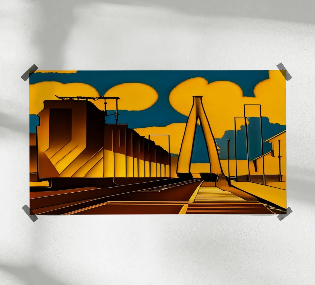 Tram sul ponte_1 carta hahnemühle da Abstract Art by LK