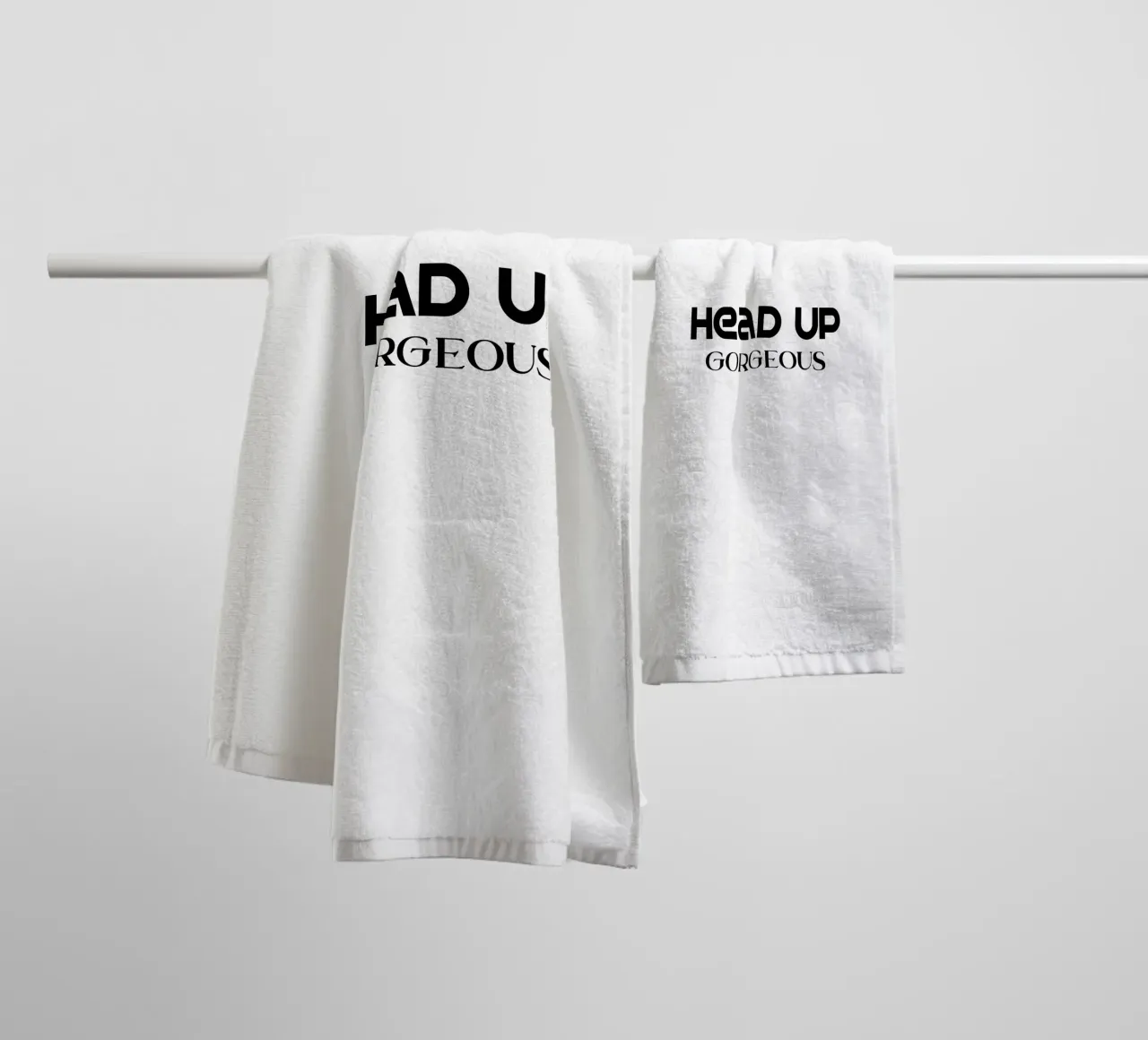 Head Up Gorgeous Elegant Minimalist Typography towel by YV TYPOGRAPHY