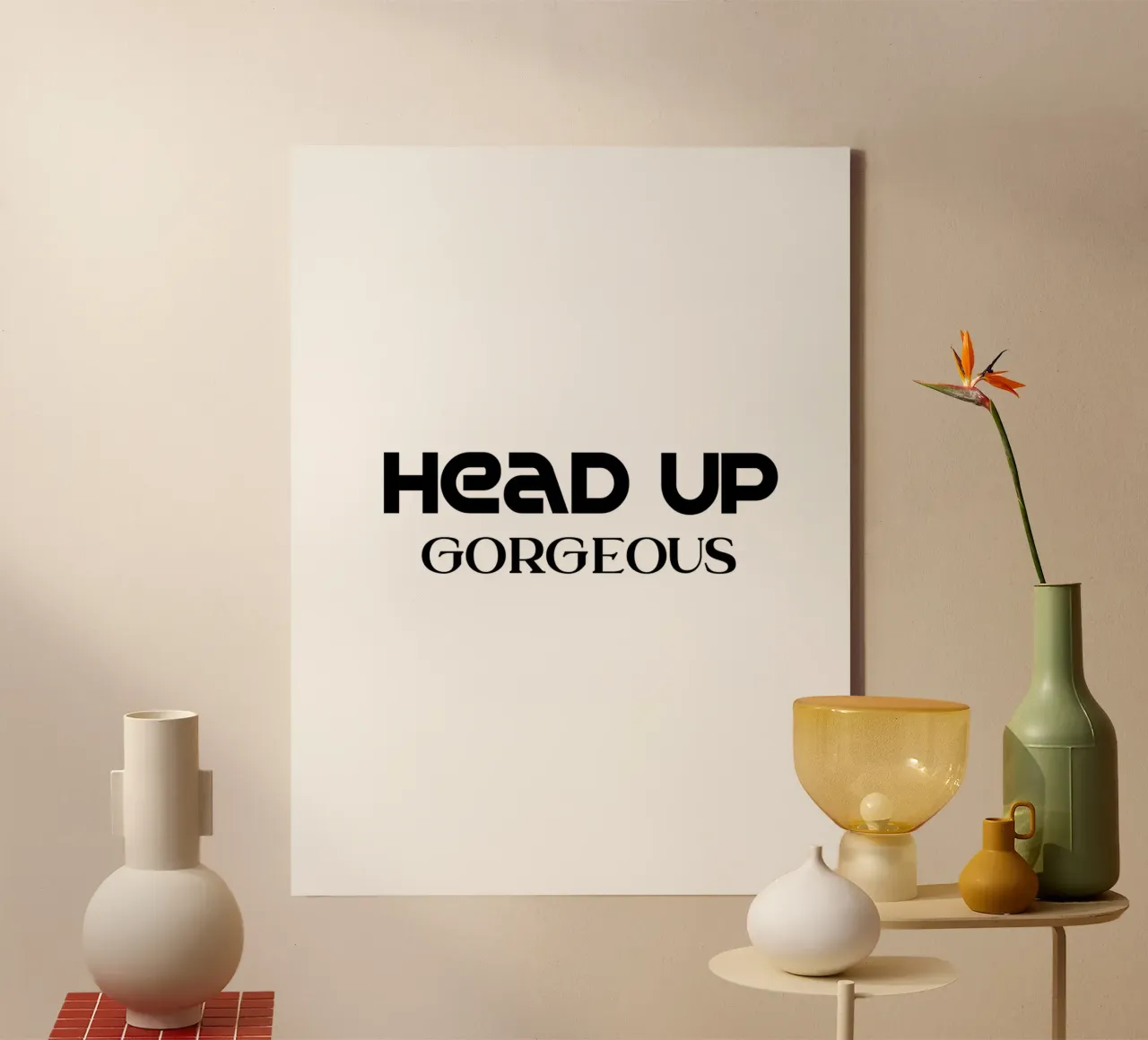 Head Up Gorgeous Elegant Minimalist Typography canvas by YV TYPOGRAPHY