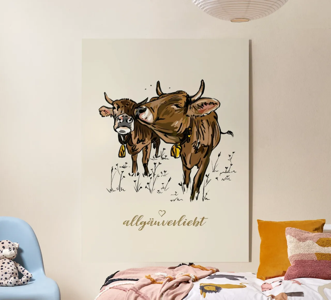Zwei Kühe – Allgäuer Braunvieh Acryl-Glas von allgäuverliebt
