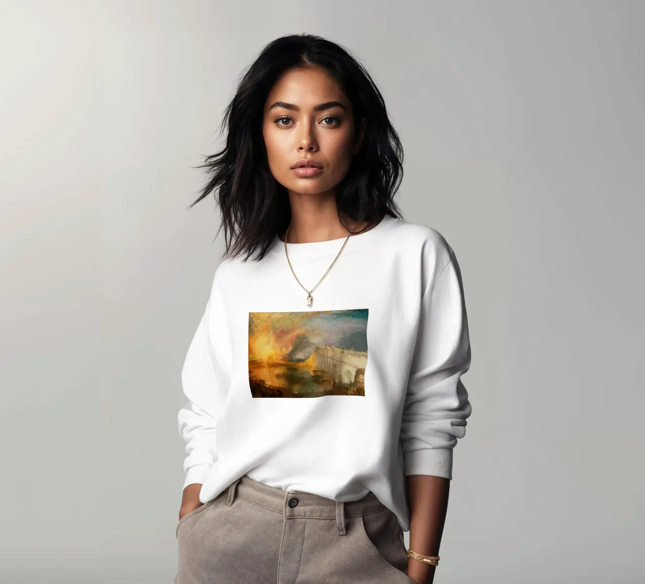 William Turner - La quema de las Casas del Parlamento sudadera de Timeless Artworks