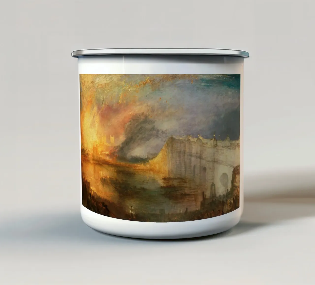 William Turner - L'incendio delle Camere del Parlamento tazza in smalto da Timeless Artworks
