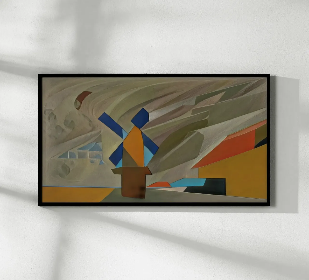 Mulino al tramonto poster con telaio in plastica da Abstract Art by LK
