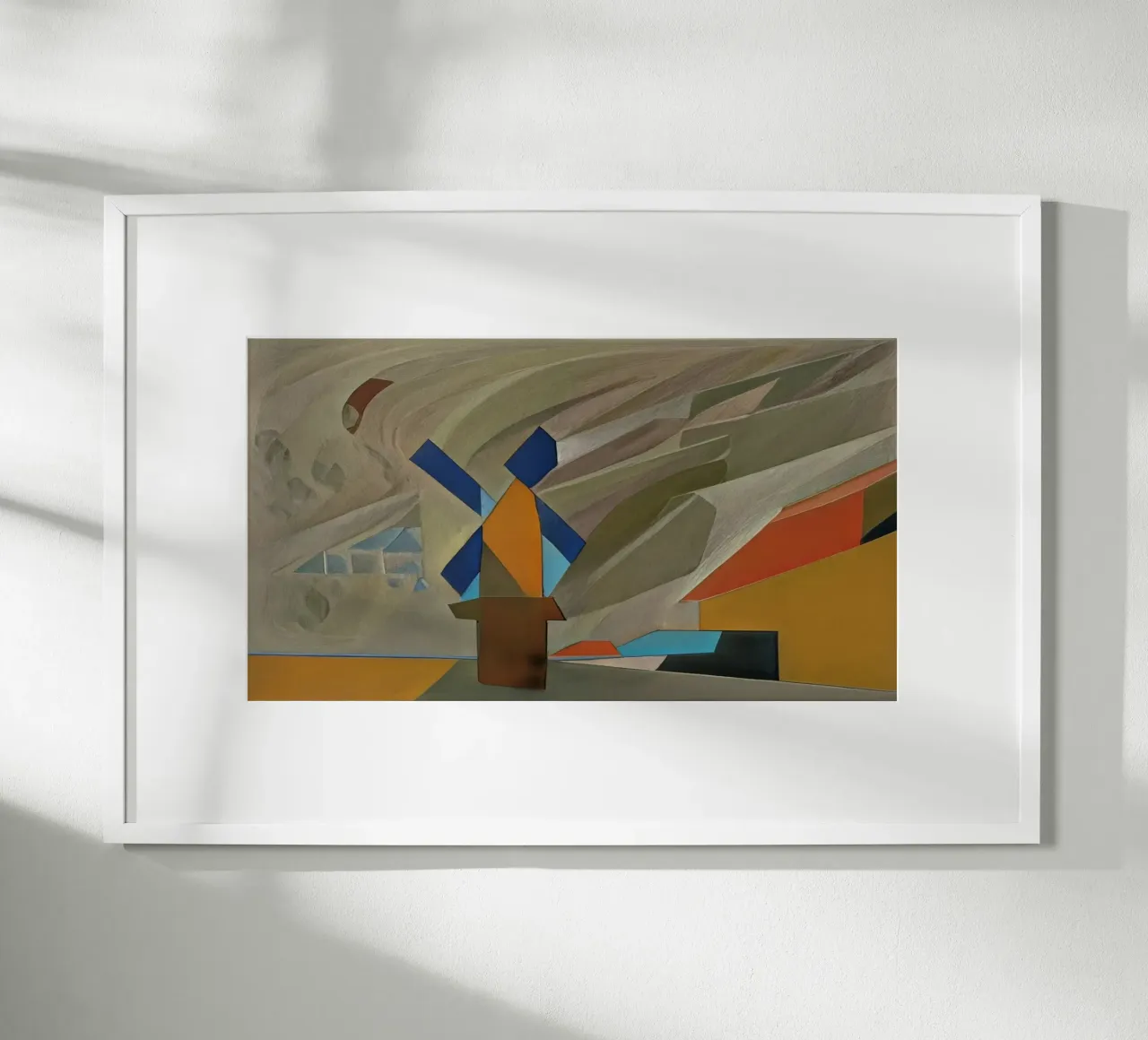 Mulino al tramonto poster con telaio in plastica da Abstract Art by LK