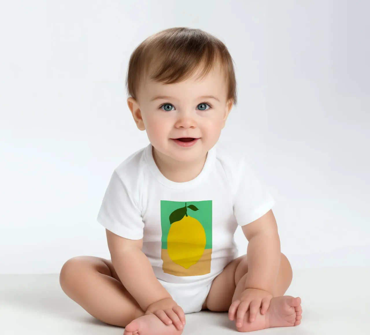 Lemon with Two Leaves body neonato maniche corte da Rosi Feist
