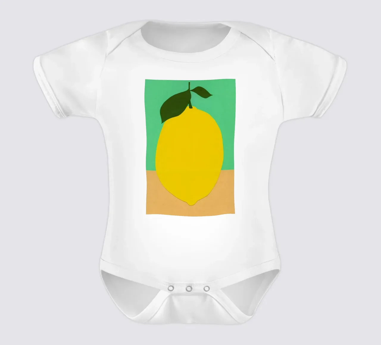 Lemon with Two Leaves body neonato maniche corte da Rosi Feist