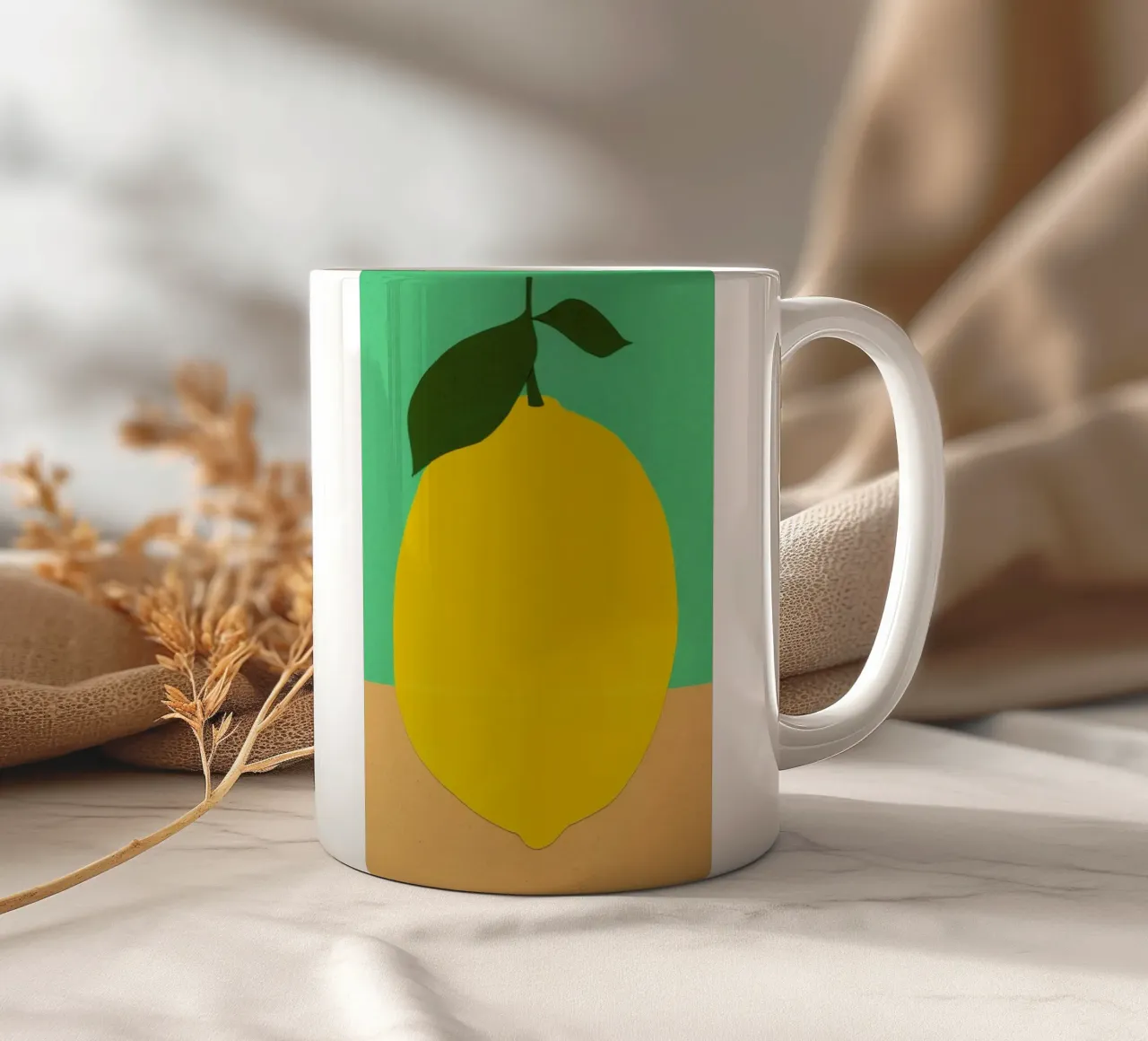 Lemon with Two Leaves tazza in ceramica da Rosi Feist