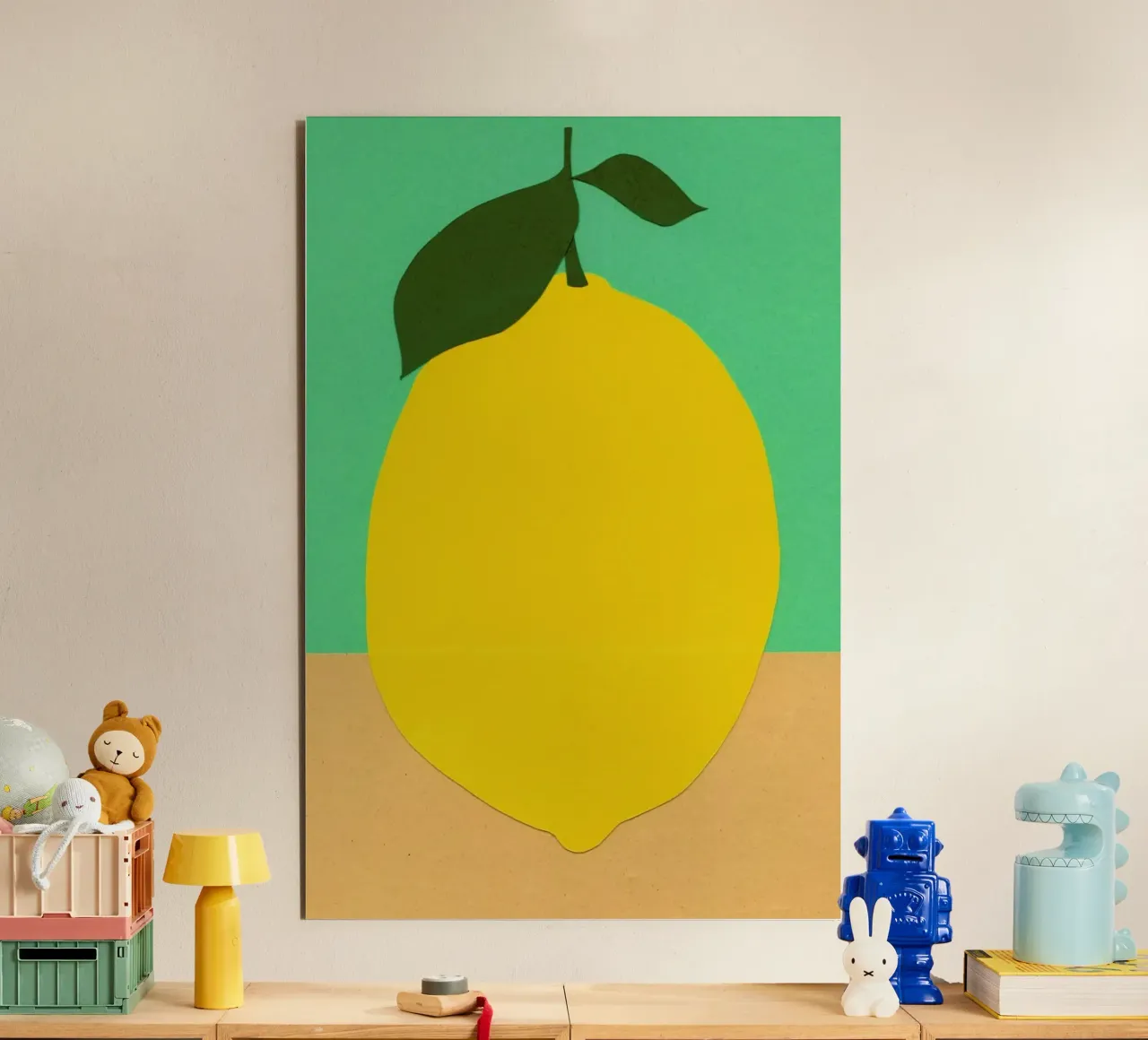 Lemon with Two Leaves alluminio dibond da Rosi Feist