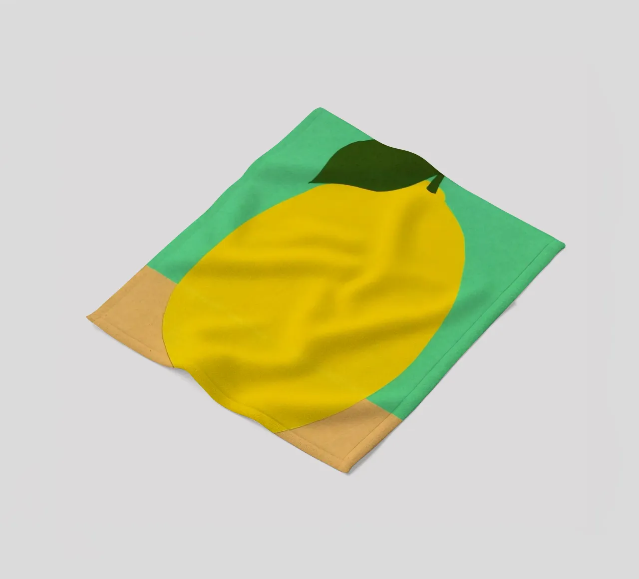 Lemon with Two Leaves coperta in pile da Rosi Feist