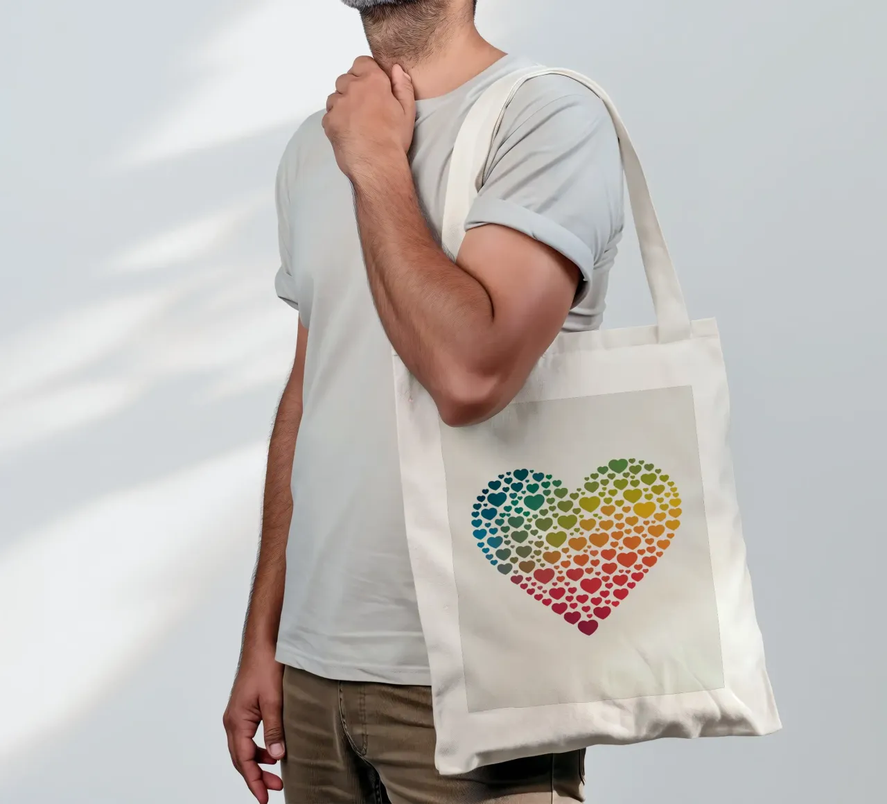 Cuore d'arcobaleno borsa in juta da logic