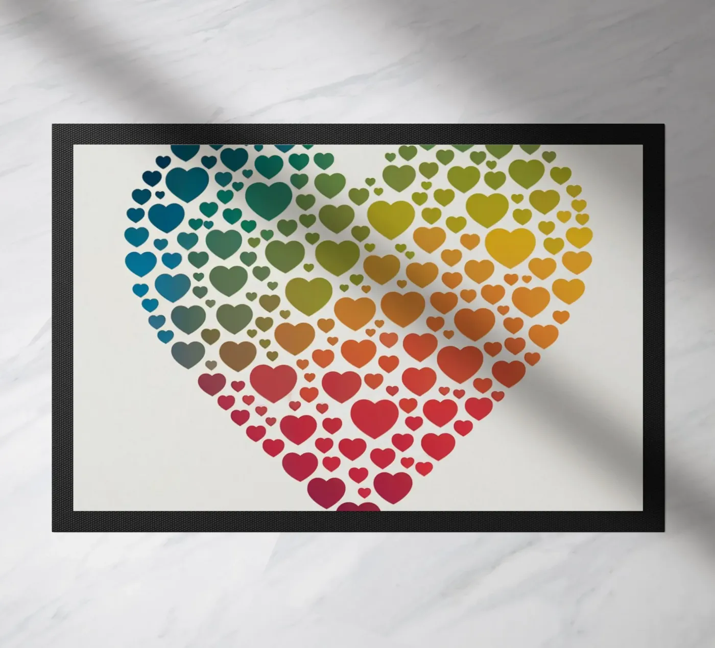 Rainbow Heart doormat by logic