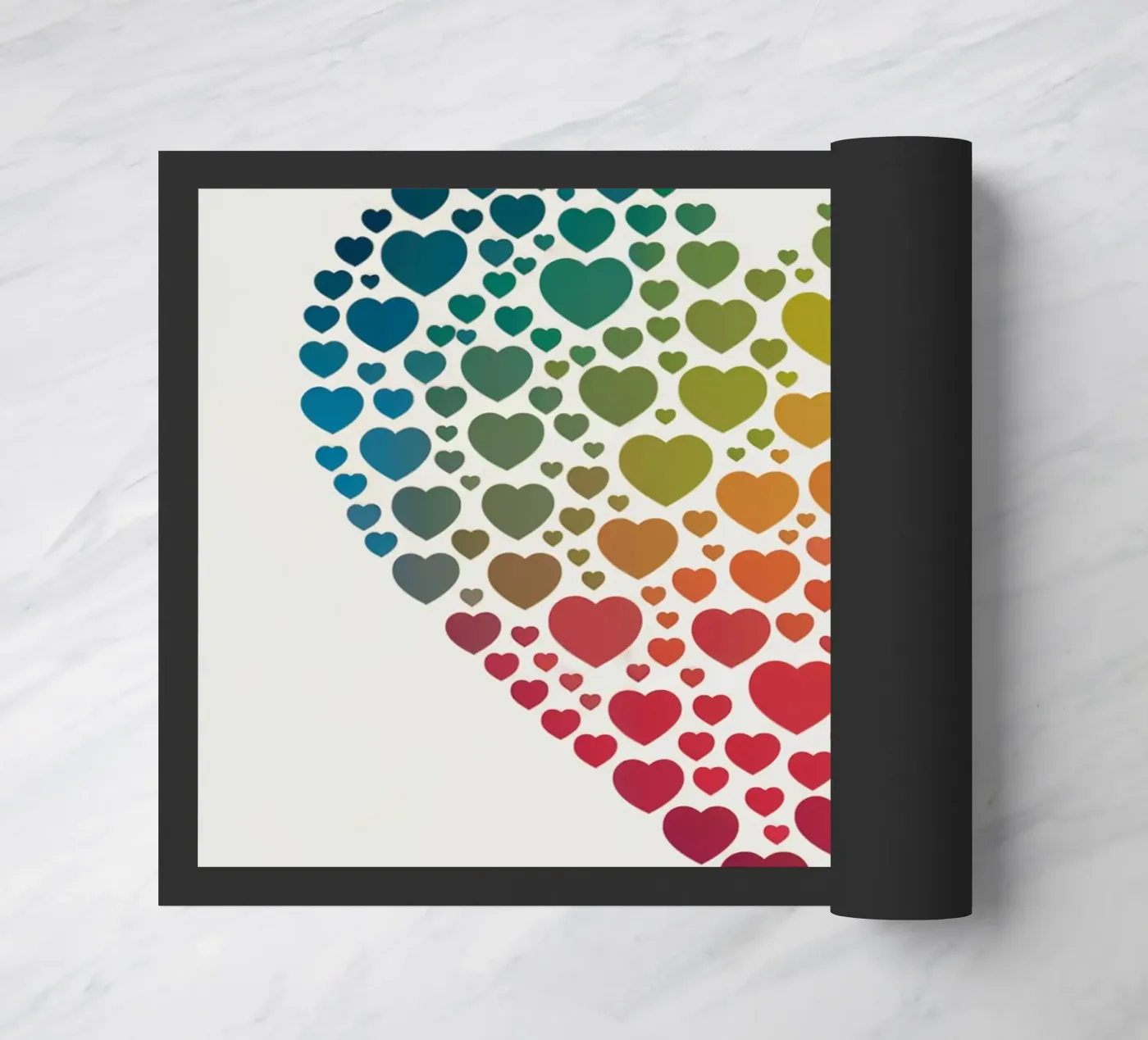 Rainbow Heart doormat by logic