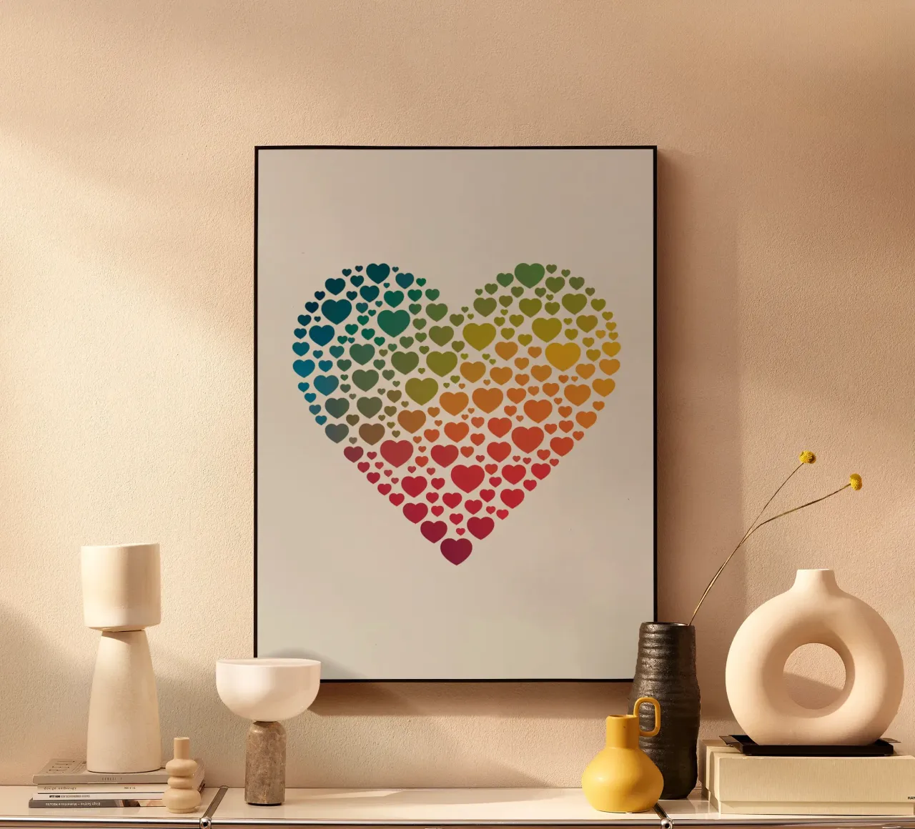 Cuore d'arcobaleno plexiglass da logic