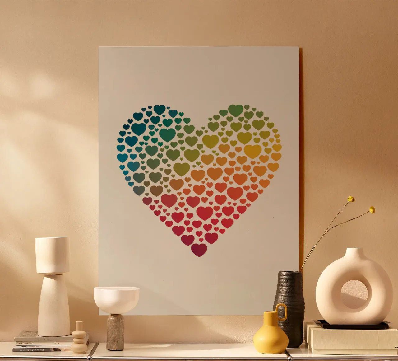 Cuore d'arcobaleno plexiglass da logic