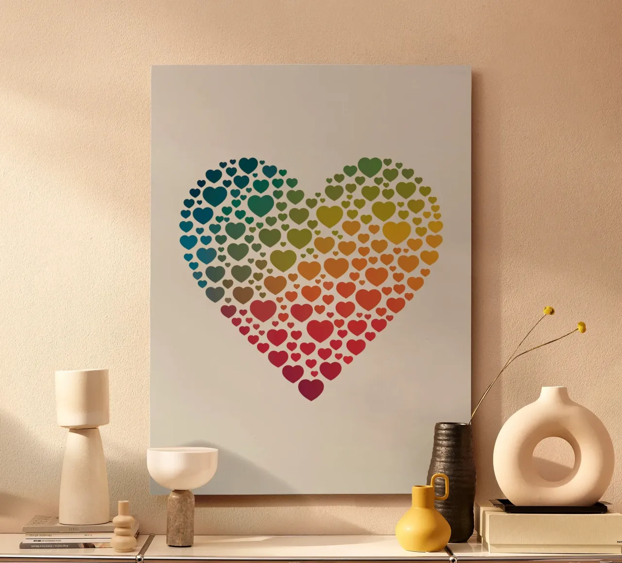 Cuore d'arcobaleno alluminio dibond da logic