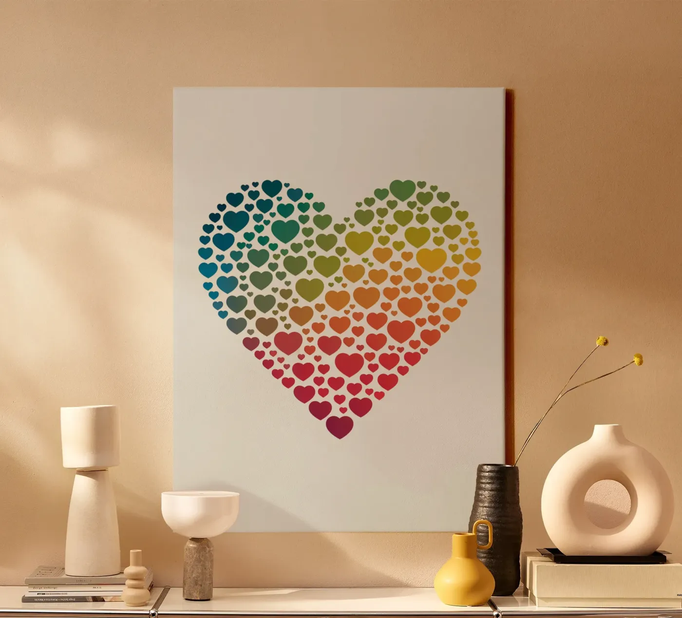 Cuore d'arcobaleno tela da logic