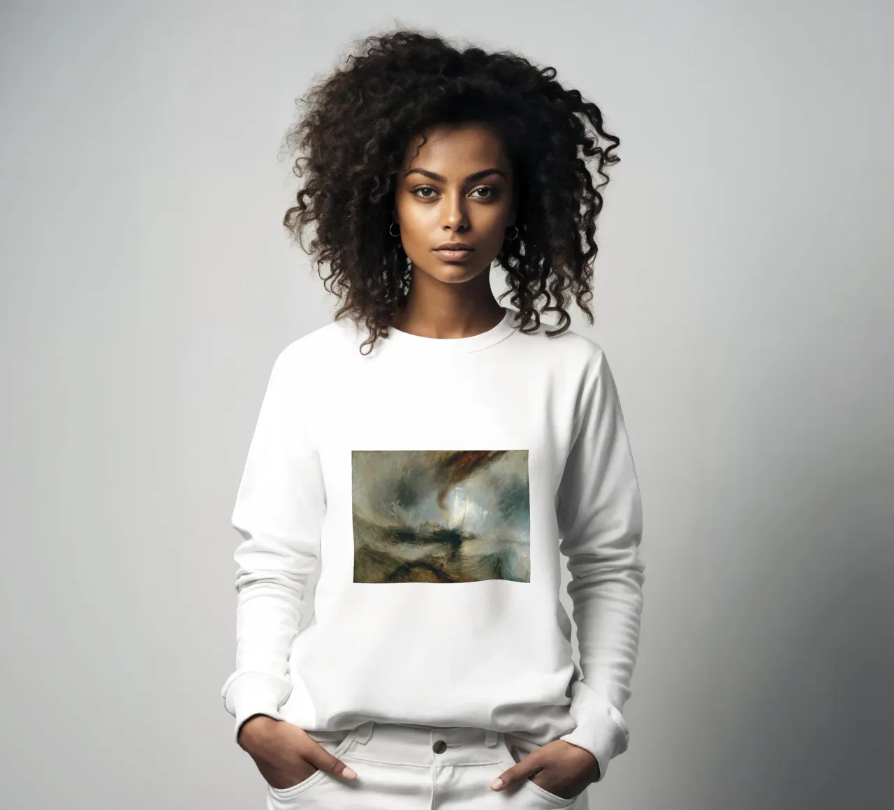 Turner - Schneesturm, Dampfschiff vor einer Hafenmündung Sweatshirt von Timeless Artworks