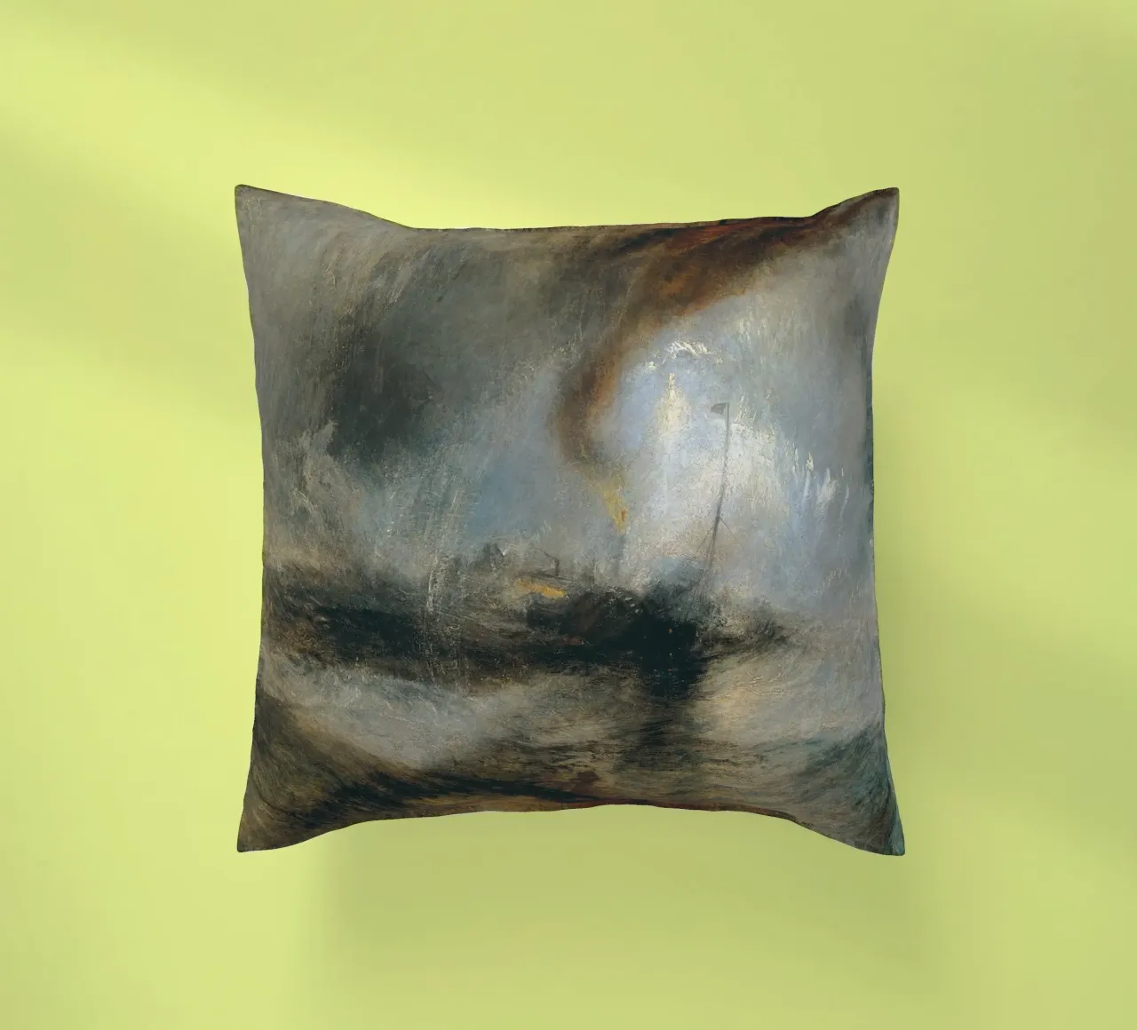 Turner - Snow Storm, Steam Boat off a Harbour's Mouth decorative cushion by Timeless Artworks