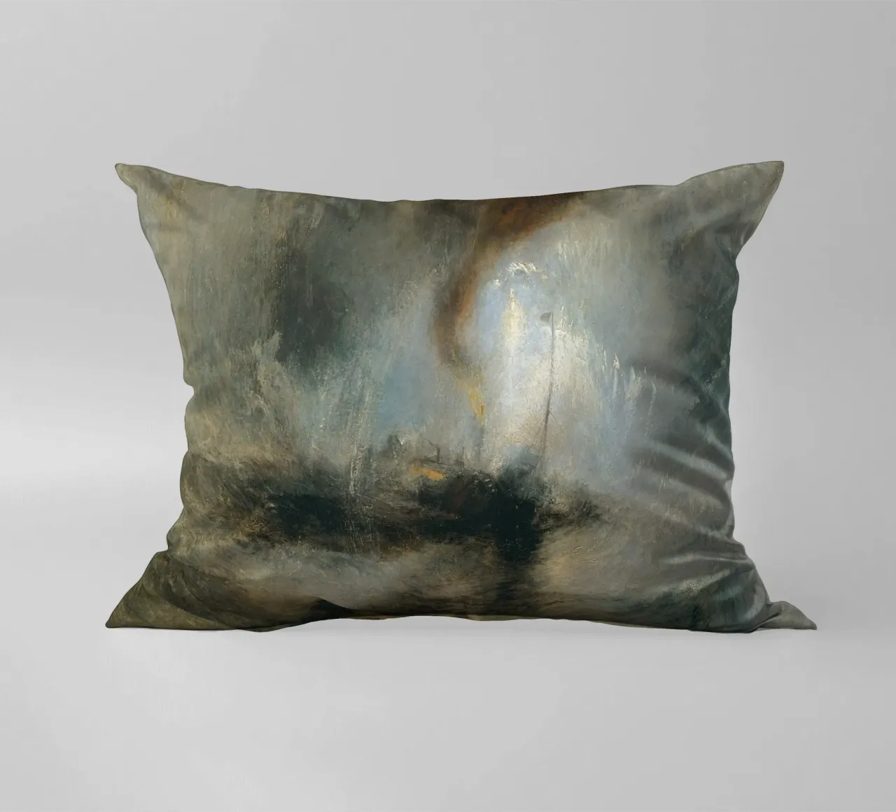 Turner - Snow Storm, Steam Boat off a Harbour's Mouth decorative cushion by Timeless Artworks