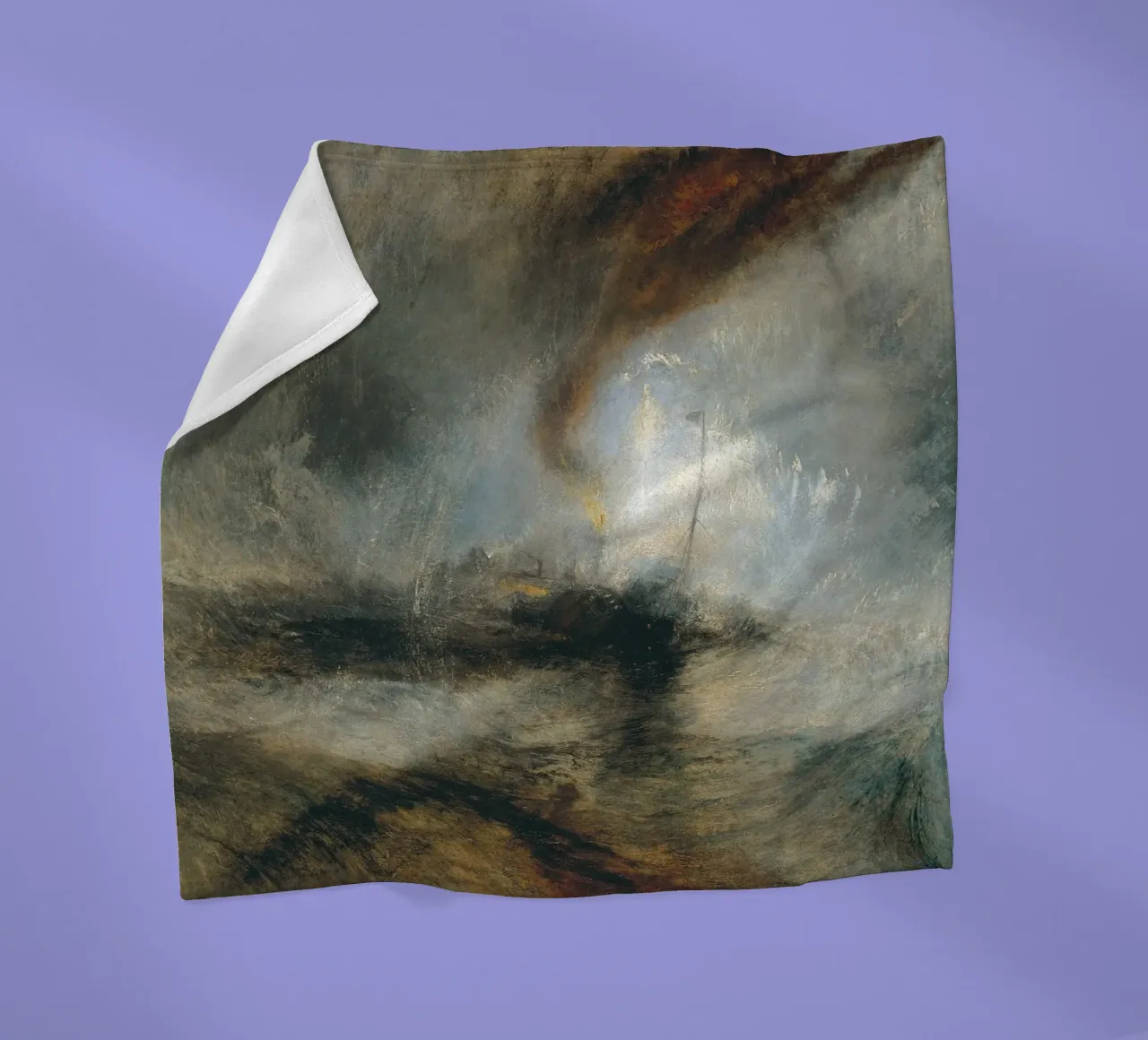 Turner - Schneesturm, Dampfschiff vor einer Hafenmündung Fleecedecke von Timeless Artworks